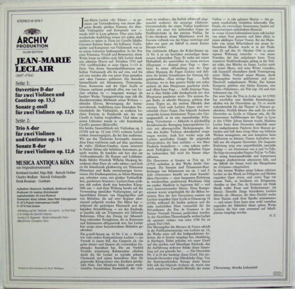 Archiv Produktion 91 879 7 - Musique De Chambre - Spätwerke - La - Image 2
