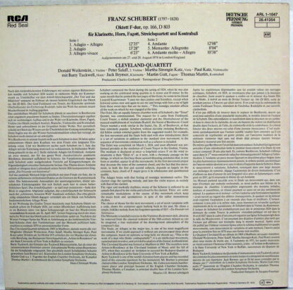 RCA Red Seal ARL1-1047 - Octet For Strings And Winds, Op. 166 - Image 2