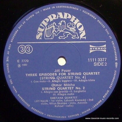 Supraphon 1111 3377 - String Quartet - Three Episodes For String - Image 4