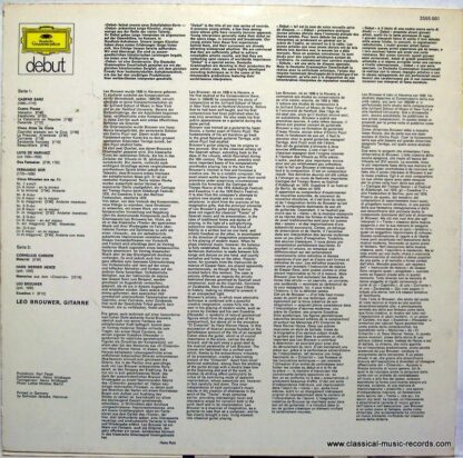 Deutsche Grammophon 2555 001 - Werke Für Gitarre Solo Von Gaspar - Image 2