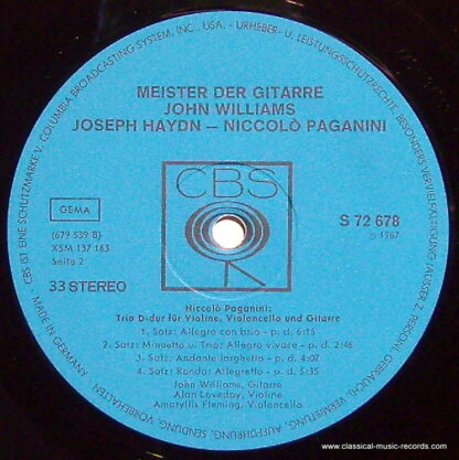 CBS S 72 678 - Paganini: Guitar Trio - Haydn: Guitar Quartet - Image 3