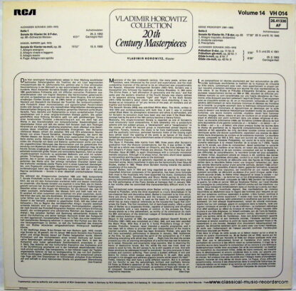 RCA 2641336 AF - 20th Century Masterpieces (Vladimir Horowitz Co - Image 2