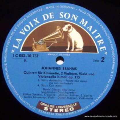 EMI 1 C 053-10 737 - Quintett Für Klarinette Und Streichquartett - Image 4