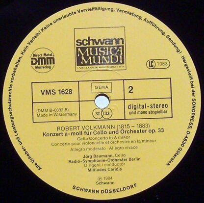 Schwann Musica Mundi VMS 1628 - Konzert C-Dur Für Cello Und Orch - Image 4