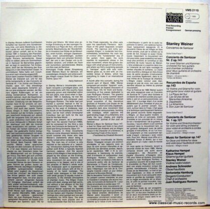Schwann Musica Mundi VMS 2110 - Conciertos de Sanlúcar/Recuerdos - Image 2