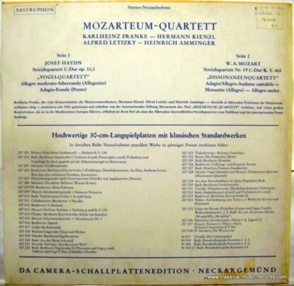 Sastruphon SM 007028 - Haydn: Vogelquartett / Mozart: Dissonanze - Image 2