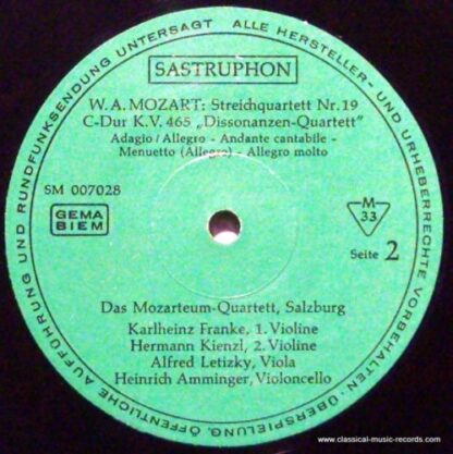 Sastruphon SM 007028 - Haydn: Vogelquartett / Mozart: Dissonanze - Image 3