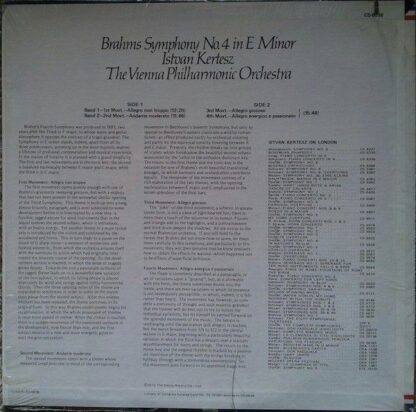 London Records CS6838 - Symphony No. 4 In E Minor - Image 2