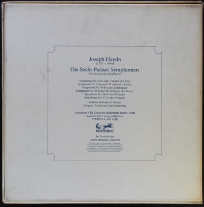 Eurodisc 85961 XGK - Die Sechs Pariser Symohonien - Image 3