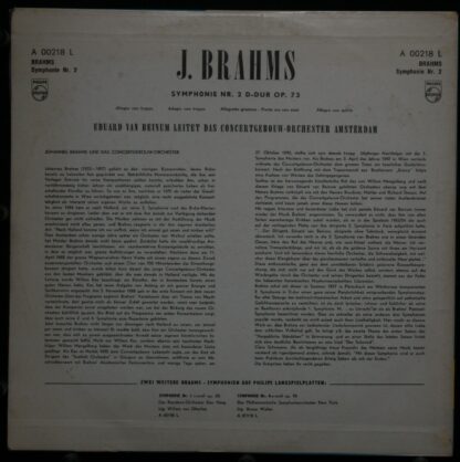 Philips A 00218 L - Symphonie Nr. 2 D-dur Op. 73 - Image 2