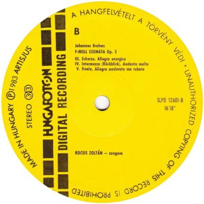 Hungaroton SLPD 12601 - Sonata No. 3 In F Minor, Op. 5 - Image 4