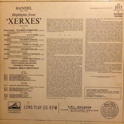 His Master's Voice CLP. 3577 - Highlights From "Xerxes" - Image 4