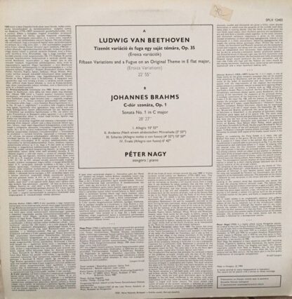 Hungaroton SLPX 12483 - Eroica Variations Op. 35 / Sonata No. 1 - Image 2