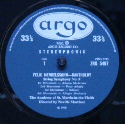Argo ZRG 5467 - String Symphonies Nos 9, 10, 12 - Image 3