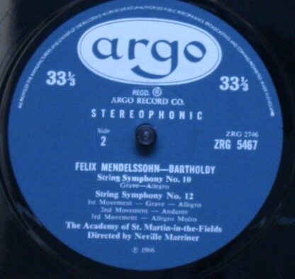 Argo ZRG 5467 - String Symphonies Nos 9, 10, 12 - Image 4