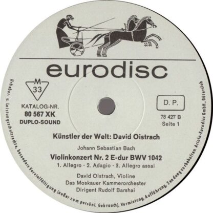 80 569 XK - David Oistrach Spielt Bach, Mozart, Mendelssohn-Bar - Image 2