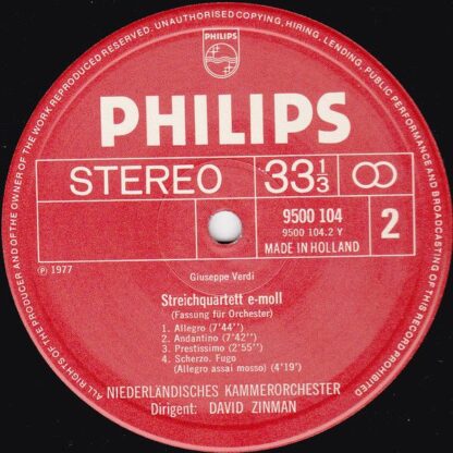 Philips 9500 104 - Souvenir De Florence / String Quartet For Orc - Image 3