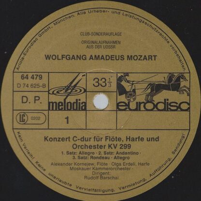 Eurodisc 64 479 - Konzerte Für Flöte, Harfe Und Orchester - Image 3