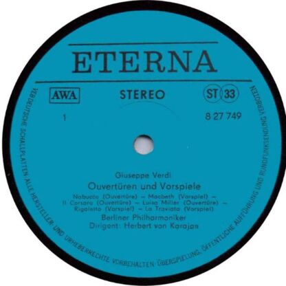 Eterna 8 27 749 - Karajan Dirigent Verdi (Ouvertüren Und Vorspie - Image 3