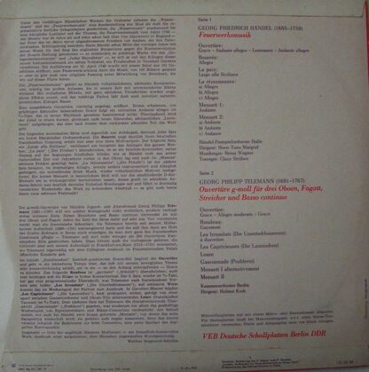 Eterna 8 25 982 - Feuerwerksmusik / Ouvertüre G-Moll - Image 2