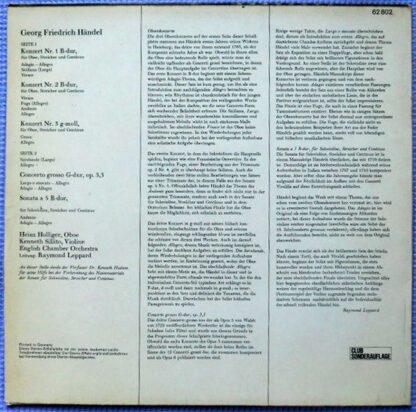 Philips 62 802 - 3 Oboenkonzerte: Concerto Grosso Op. 3,3 / Sona - Image 2