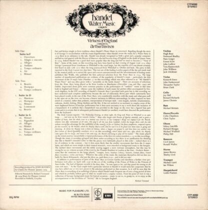 Classics For Pleasure CFP 40092 - Water Music (Complete) - Image 2