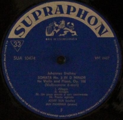 Supraphon SUA 10474 - Sonates Pour Violon Et Piano N° 2 Et 3 - Image 4