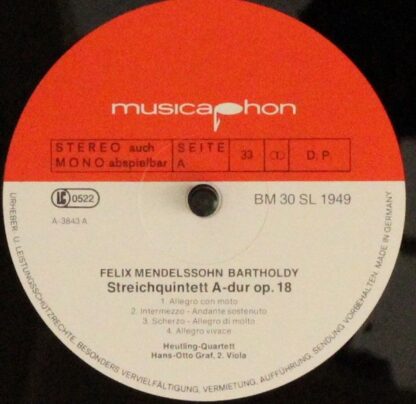Musicaphon BM 30 SL 1949 - Streichquintette A-Dur · Op. 18, B-Du - Image 4