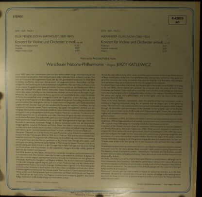 Telefunken 6.42078 - Violin Concertos - Image 2