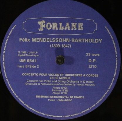 Forlane UM 6541 - Octuor / Conderto Pour Violon Et Orchestre A C - Image 3