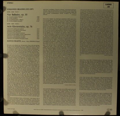 Telefunken 6.42581 - Vier Balladen, Op. 10 / Acht Klavierstücke, - Image 2
