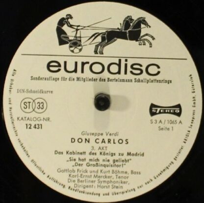 Eurodisc 12 431 - Don Carlos (Das Kabinett Des Königs Zu Madrid - Image 4