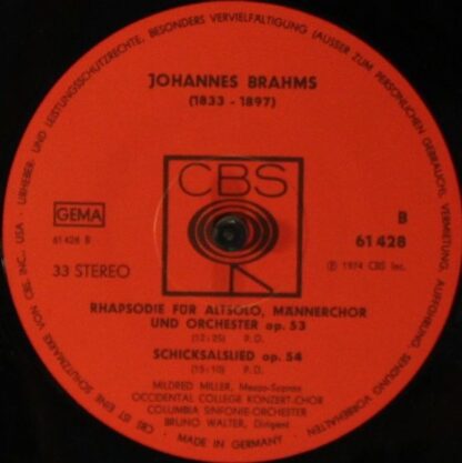 CBS 61 428 - Bruno Walter Dirigiert Brahms - Image 3