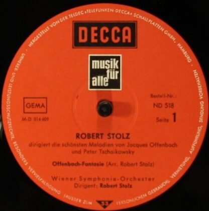 DECCA ND 518 - Robert Stolz Dirigiert Die Schönsten Melodien Von - Image 3