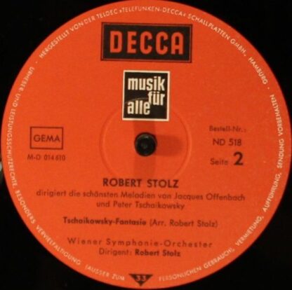 DECCA ND 518 - Robert Stolz Dirigiert Die Schönsten Melodien Von - Image 4