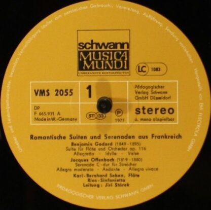 Schwann Musica Mundi VMS 2055 - Romantische Suiten und Serenaden - Image 3