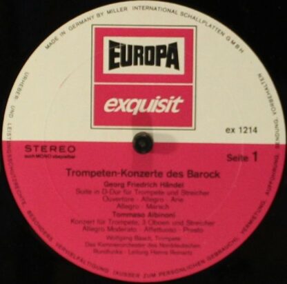 Europa Exquisit ex 1214 - Trompeten-Konzerte Des Barock - Image 4