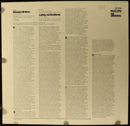 Philips 92 958 - Doppelkonzert / Die Romanzen Für Violine Und Or - Image 2