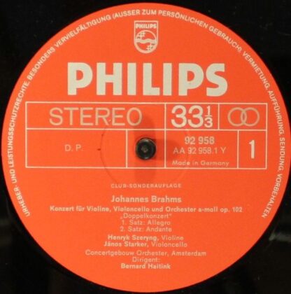 Philips 92 958 - Doppelkonzert / Die Romanzen Für Violine Und Or - Image 3