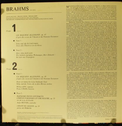 Philips 6701 013 - Un Requiem Allemand - Rapsodie Pour Contralto - Image 3