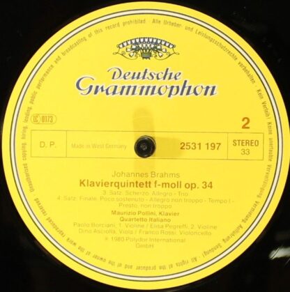 Deutsche Grammophon 2531 197 - Klavierquintett Op. 34 ·  Piano Q - Image 6