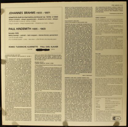Preciosa AULOS PRE 68505 AUL - Klarinettensonaten Brahms, Hindem - Image 2
