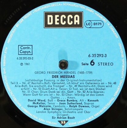 DECCA 6.35292 EK - Der Messias. Vollständige Fassung In Der Orig - Image 6