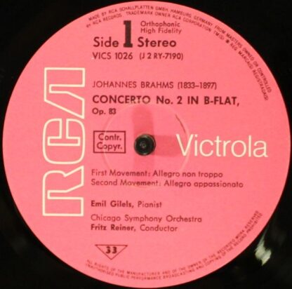 RCA Victrola VICS 1026 - Piano Concerto  No 2 In B Flat Major - Image 3