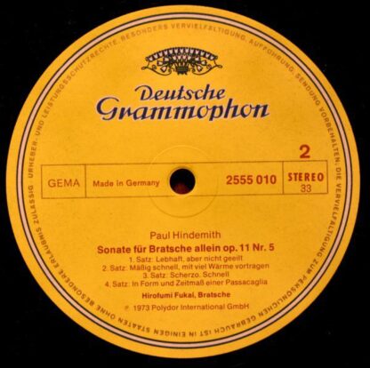 Deutsche Grammophon 2555 010 - Sonate Für Viola Und Klavier, Op. - Image 4