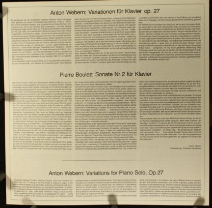 Deutsche Grammophon 2530 803 - Variationen Op. 27 (1936) / Sonat - Image 4