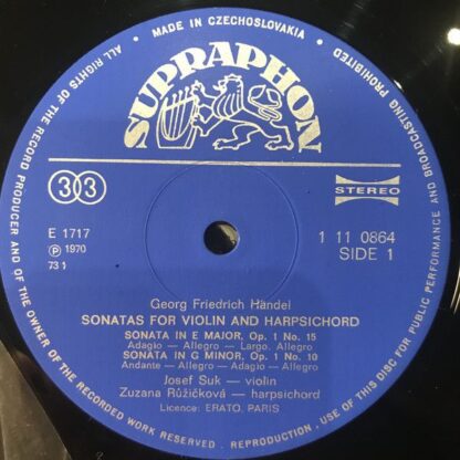 Supraphon 1 11 0864 - Sonatas For Violin And Harpsichord - Image 3