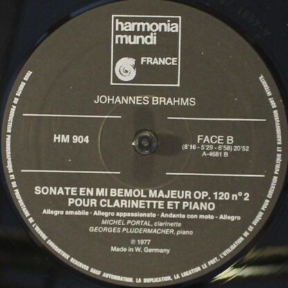 harmonia mundi France B 904 - Sonates Pour Clarinette Et Piano, - Image 4