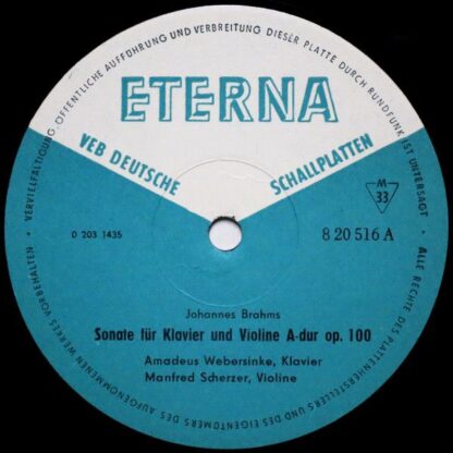Eterna 8 20 516 - Sonate Für Klavier Und Violine A-dur Op. 100 / - Image 3