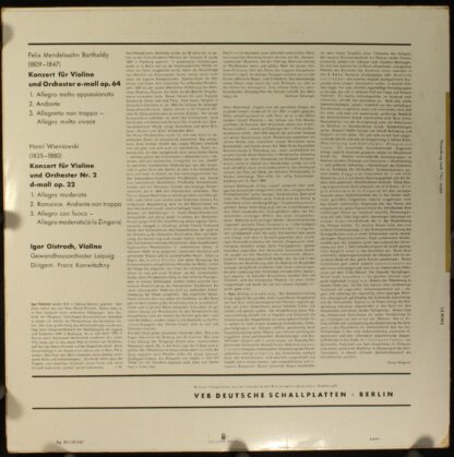 Eterna 8 20 019 - Konzert Für Violine Und Orchester  E-Moll Op. - Image 2